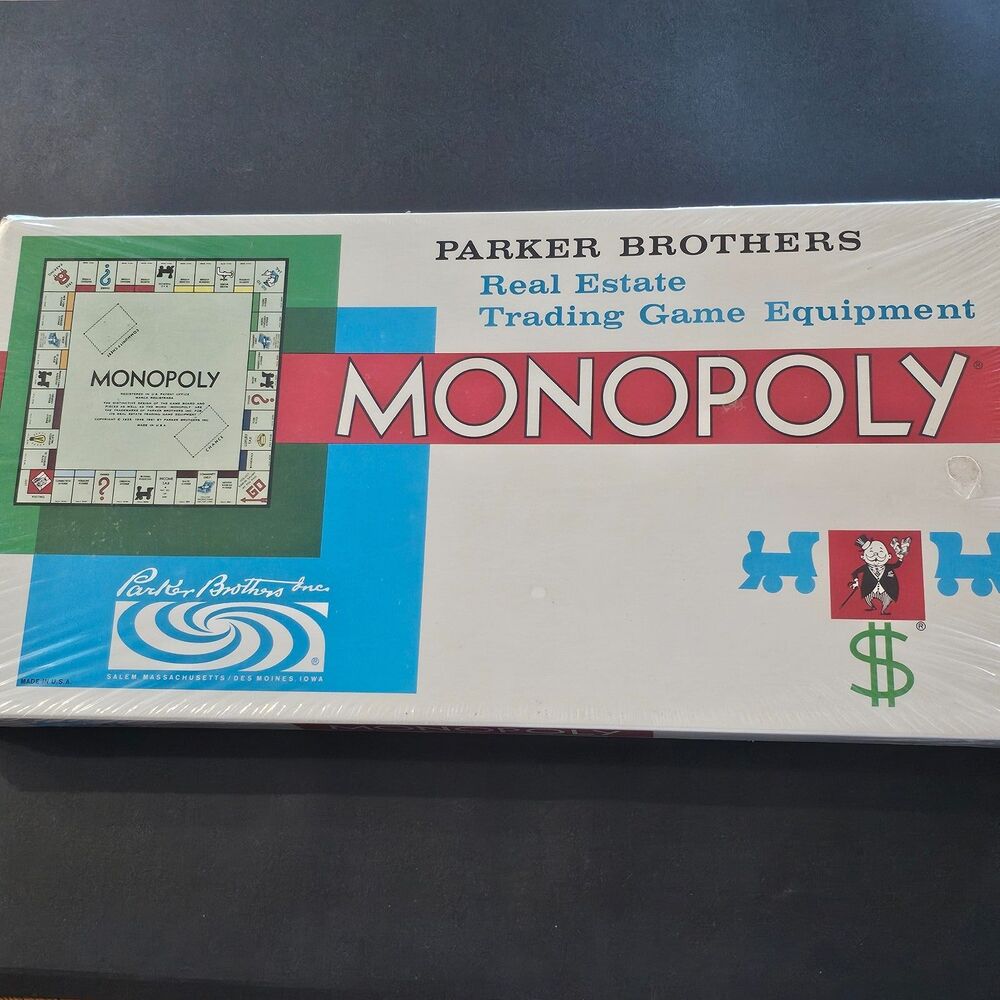 New in Shrink Vintage 1961 Monopoly Parker Brothers Board Game Near Mint